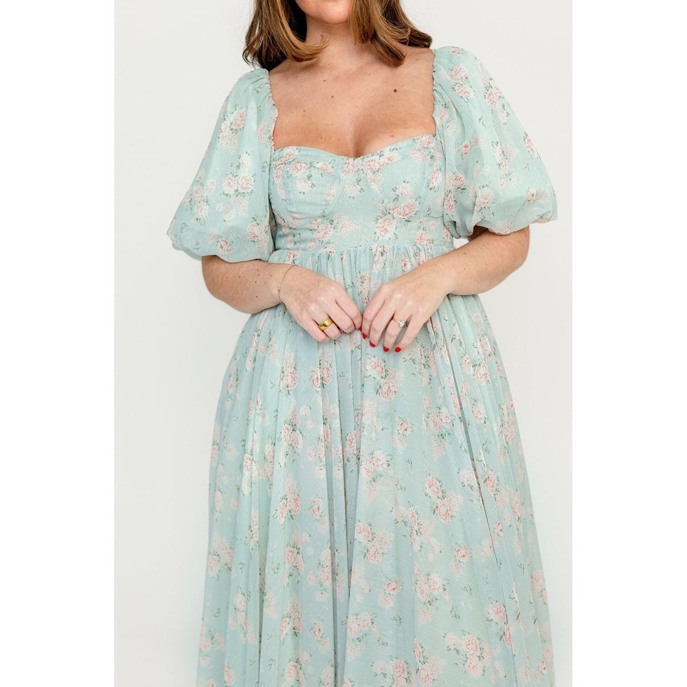 Worth Collective Willow Maxi Dress w/Train Cottage Sage Large NWT Princess - Picture 4 of 15